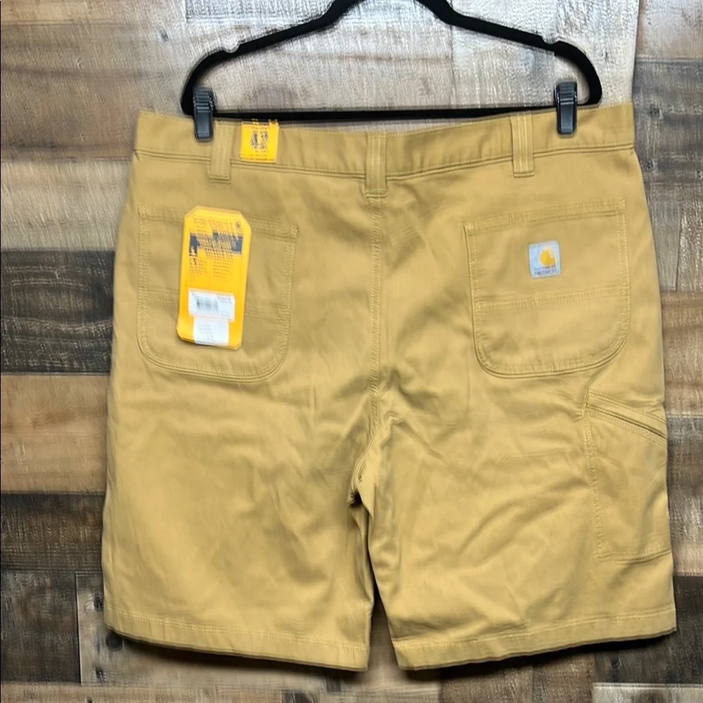 NWT Carhartt Relaxed Fit Khaki Flat Front Shorts 10